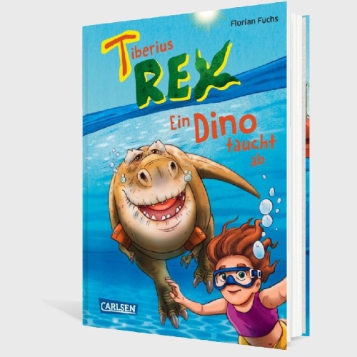 Buchcover und Innenansicht für das Buch: Tiberius Rex 2: Ein Dino taucht ab