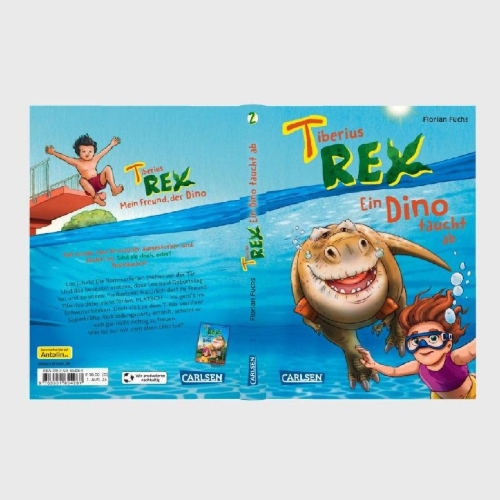 Buchcover und Innenansicht für das Buch: Tiberius Rex 2: Ein Dino taucht ab