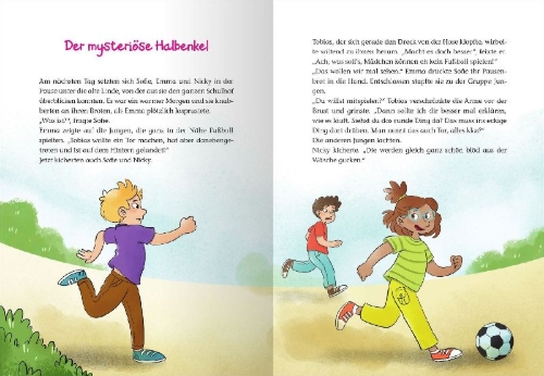 Buchcover und Innenansicht für das Buch: Die Erstkommunion-Girls und der Spuk im Pfarrhaus