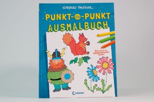 Buchcover und Innenansicht für das Buch: Punkt-zu-Punkt-Ausmalbuch (blau)