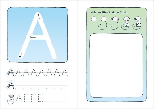 Buchcover und Innenansicht für das Buch: Ich entdecke die Buchstaben