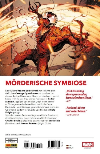 Buchcover und Innenansicht für das Buch: Eddie Brock: Carnage (2025) #1-#5