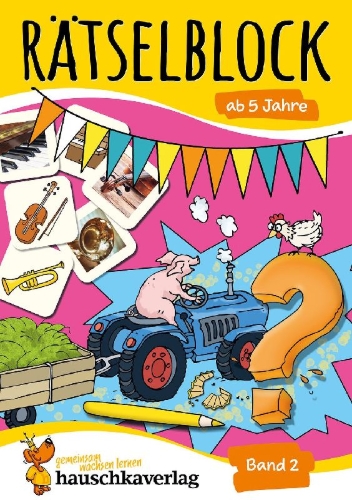 Buchcover und Innenansicht für das Buch: Rätselblock ab 5 Jahre, Band 2, A5-Block