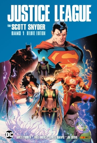 Buchcover und Innenansicht für das Buch: Justice League: No Justice #1-4; DC Nation #0, Justice League #1-#18; Justice League Annual #1; Justice League/Aquaman: Drowned Earth Special #1; Aquaman/Justice League: Drowned Earth Special #1