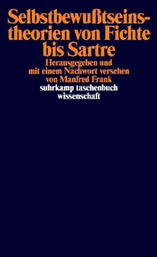 Buchcover und Innenansicht für das Buch: Selbstbewußtseinstheorien von Fichte bis Sartre
