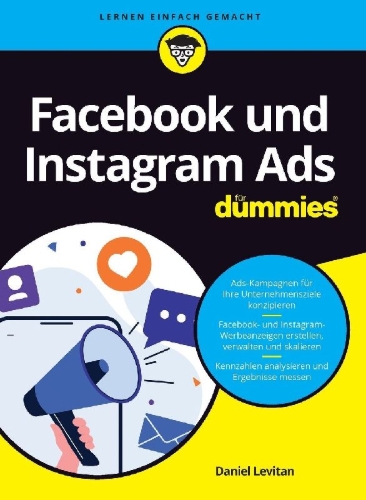 Buchcover und Innenansicht für das Buch: Facebook und Instagram Ads für Dummies