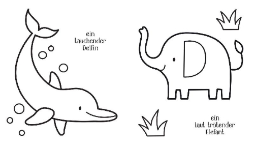 Buchcover und Innenansicht für das Buch: Kleine Kreativ-Werkstatt: Ganz einfach ganz viel ausmalen: Tiere