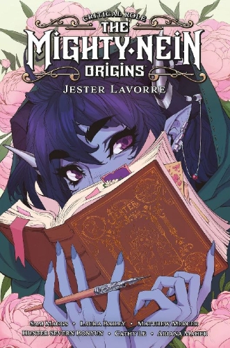 Buchcover und Innenansicht für das Buch: Critical Role: The Mighty Nein Origins - Jester Lavorre