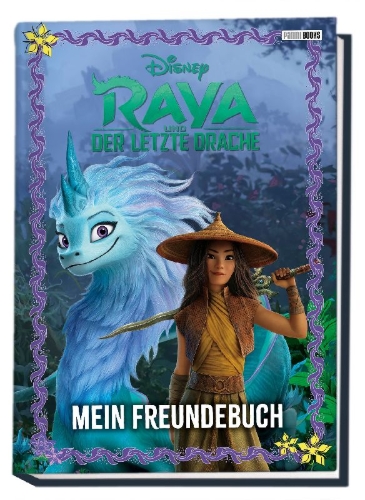Buchcover und Innenansicht für das Buch: Disney Raya und der letzte Drache: Freundebuch