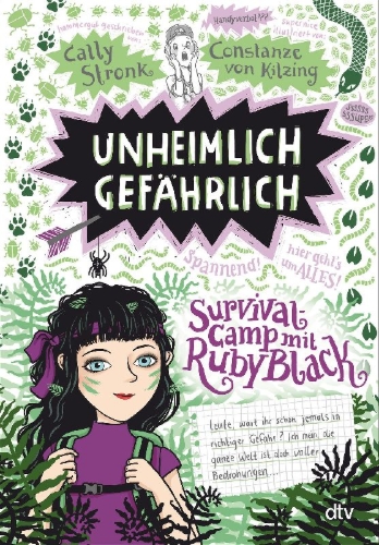 Buchcover und Innenansicht für das Buch: Unheimlich gefährlich - Survivalcamp mit Ruby Black