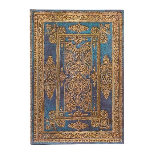 Buchcover und Innenansicht für das Buch: Blue Luxe (Luxe Design) Midi Unlined Hardback Journal (Elastic Band Closure)
