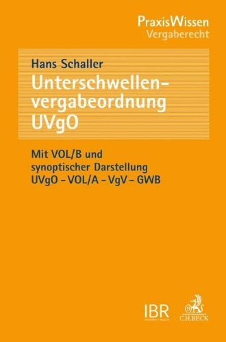 Buchcover und Innenansicht für das Buch: Unterschwellenvergabeordnung (UVgO)