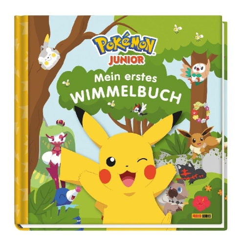 Buchcover und Innenansicht für das Buch: Pokémon Junior: Mein erstes Wimmelbuch