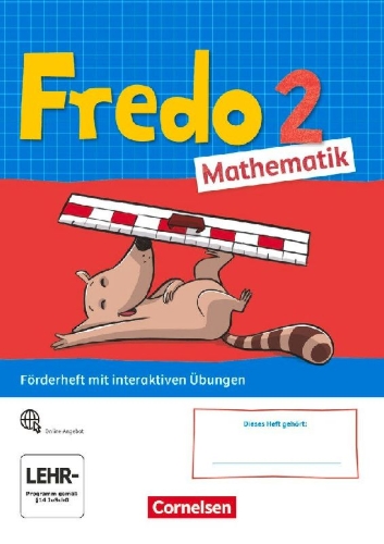 Buchcover und Innenansicht für das Buch: Fredo Mathematik 2. Schuljahr. Ausgabe A - Förderheft mit interaktiven Übungen online