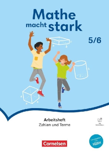 Buchcover und Innenansicht für das Buch: Mathe macht stark 5./6. Schuljahr - Sekundarstufe I - Zahlen und Terme - Arbeitsheft mit Erklärvideos