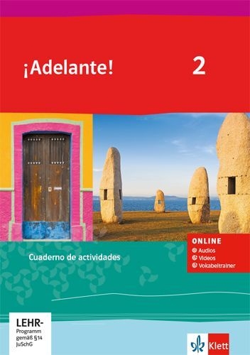 Buchcover und Innenansicht für das Buch: ¡Adelante! 2. Cuaderno de actividades mit Audios, Videos und Vokabeltrainer 2. Lernjahr