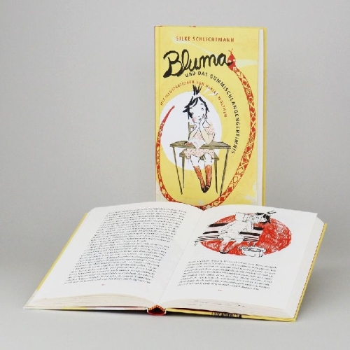 Buchcover und Innenansicht für das Buch: Bluma und das Gummischlangengeheimnis