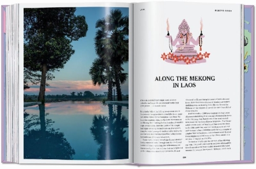Buchcover und Innenansicht für das Buch: The New York Times. Cultured Traveler. 100 Trips for Curious Minds from Agadir to Yogyakarta