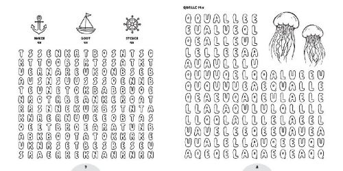 Buchcover und Innenansicht für das Buch: Cozy Word Search Holiday Vibes