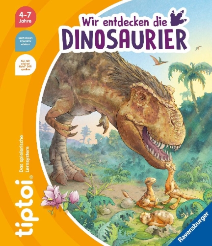 Buchcover und Innenansicht für das Buch: tiptoi® - Wir entdecken die Dinosaurier