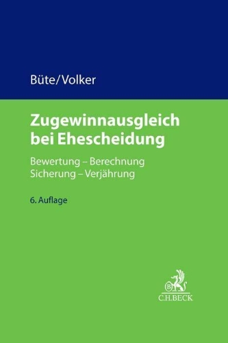 Buchcover und Innenansicht für das Buch: Zugewinnausgleich bei Ehescheidung