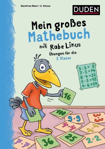 Buchcover und Innenansicht für das Buch: Mein großes Mathebuch mit Rabe Linus - 2. Klasse