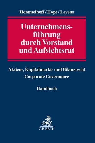 Buchcover und Innenansicht für das Buch: Unternehmensführung durch Vorstand und Aufsichtsrat