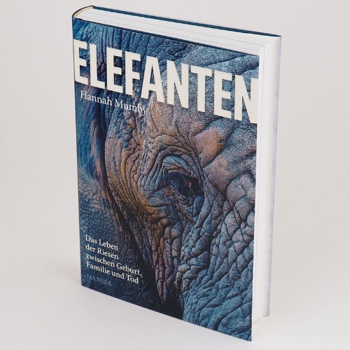 Buchcover und Innenansicht für das Buch: Elephants. Birth, death and family in the lives of the giants