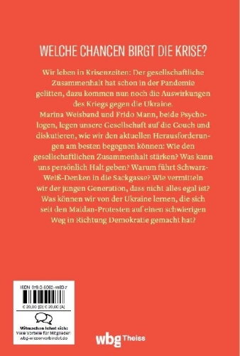 Buchcover und Innenansicht für das Buch: Was uns durch die Krise trägt