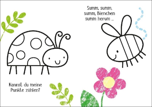 Buchcover und Innenansicht für das Buch: Kleine Kreativ-Werkstatt - Ganz einfach ausmalen: Frühling