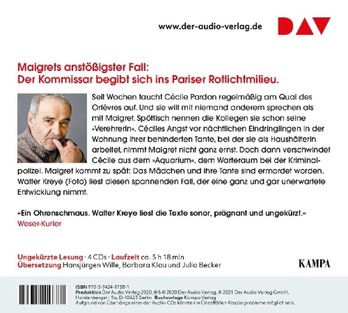 Buchcover und Innenansicht für das Buch: Maigret verliert eine Verehrerin