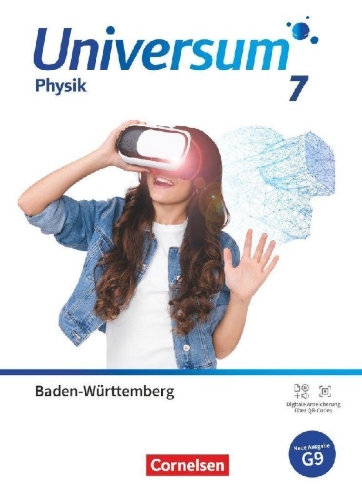 Buchcover und Innenansicht für das Buch: Universum Physik 7. Schuljahr - G9 Baden-Württemberg ab 2026 - Schulbuch