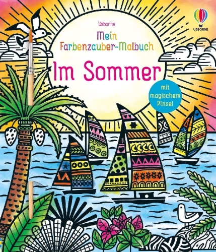 Buchcover und Innenansicht für das Buch: Mein Farbenzauber-Malbuch: Im Sommer