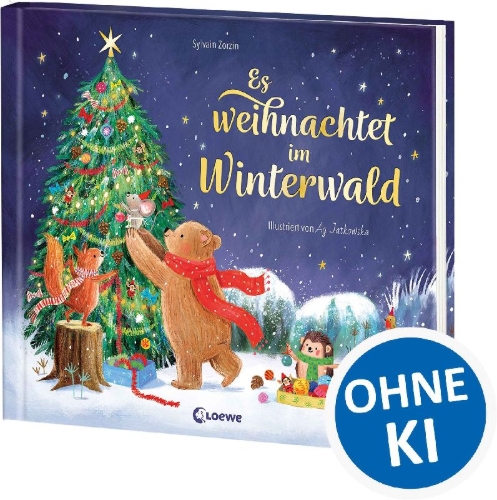 Buchcover und Innenansicht für das Buch: Le sapin de Noel des quatres amis