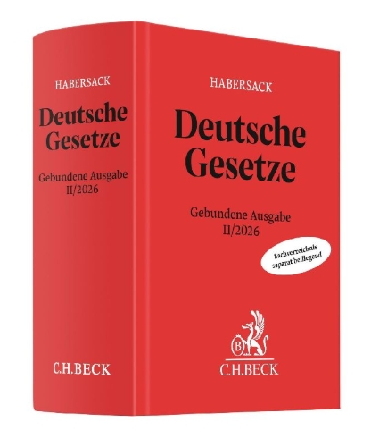 Buchcover und Innenansicht für das Buch: Deutsche Gesetze Gebundene Ausgabe II/2026