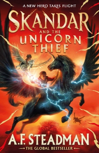 Buchcover und Innenansicht für das Buch: Skandar and the Unicorn Thief