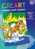 Buchcover und Innenansicht für das Buch: CreArt Malen nach Zahlen ab 7: Gefährliche Tiere