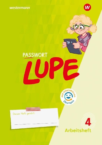 Buchcover und Innenansicht für das Buch: PASSWORT LUPE - Sprachbuch 4. Arbeitsheft mit interaktiven Übungen