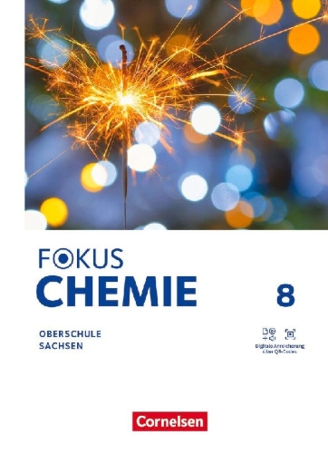 Buchcover und Innenansicht für das Buch: Fokus Chemie 8. Schuljahr Mittlere Schulformen. Oberschulen Sachsen - Schulbuch