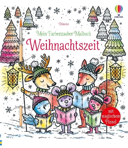 Buchcover und Innenansicht für das Buch: Mein Farbenzauber-Malbuch: Weihnachtszeit