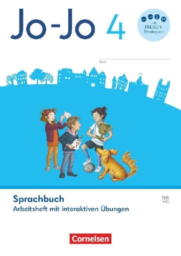 Buchcover und Innenansicht für das Buch: Jo-Jo Sprachbuch 4. Schuljahr - Allgemeine Ausgabe 2024 - Arbeitsheft mit interaktiven Übungen