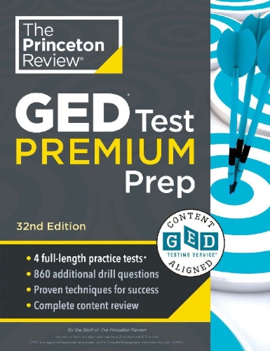 Buchcover und Innenansicht für das Buch: Princeton Review GED Test Premium Prep, 32nd Edition