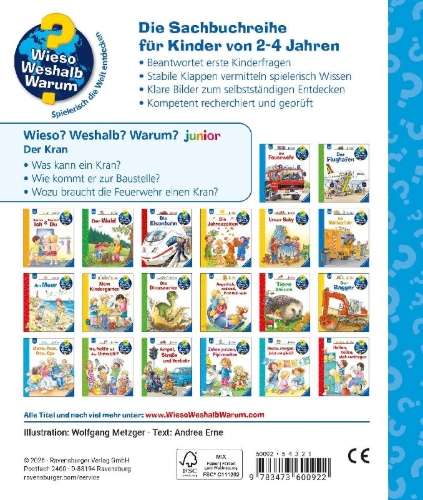 Buchcover und Innenansicht für das Buch: Wieso? Weshalb? Warum? junior, Band 81 - Der Kran