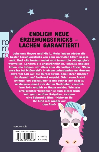 Buchcover und Innenansicht für das Buch: Ab ins Bett, sonst stirbt ein Einhorn!