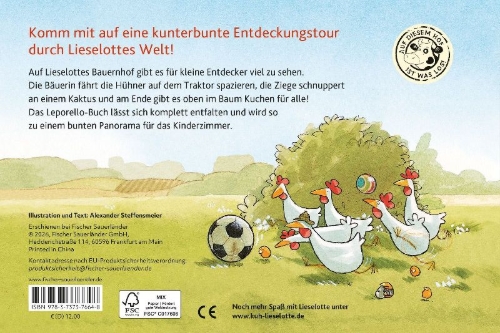 Buchcover und Innenansicht für das Buch: Mein erstes Lieselotte-Buch: Auf dem Bauernhof ist was los!