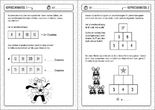 Buchcover und Innenansicht für das Buch: Mental Maths Games for Clever Kids