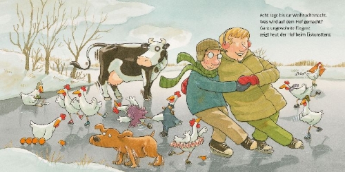 Buchcover und Innenansicht für das Buch: Lieselotte feiert Weihnachten 