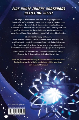 Buchcover und Innenansicht für das Buch: Roswell Johnson Saves the World!