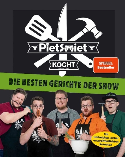 Buchcover und Innenansicht für das Buch: PietSmiet kocht. Die besten Gerichte der Show