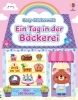 Buchcover und Innenansicht für das Buch: Cosy-Stickerwelt: Ein Tag in der Bäckerei